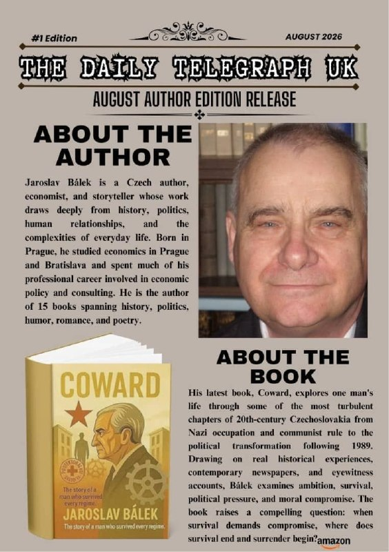 Daily Telegraph author feature for Coward by Jaroslav Bálek