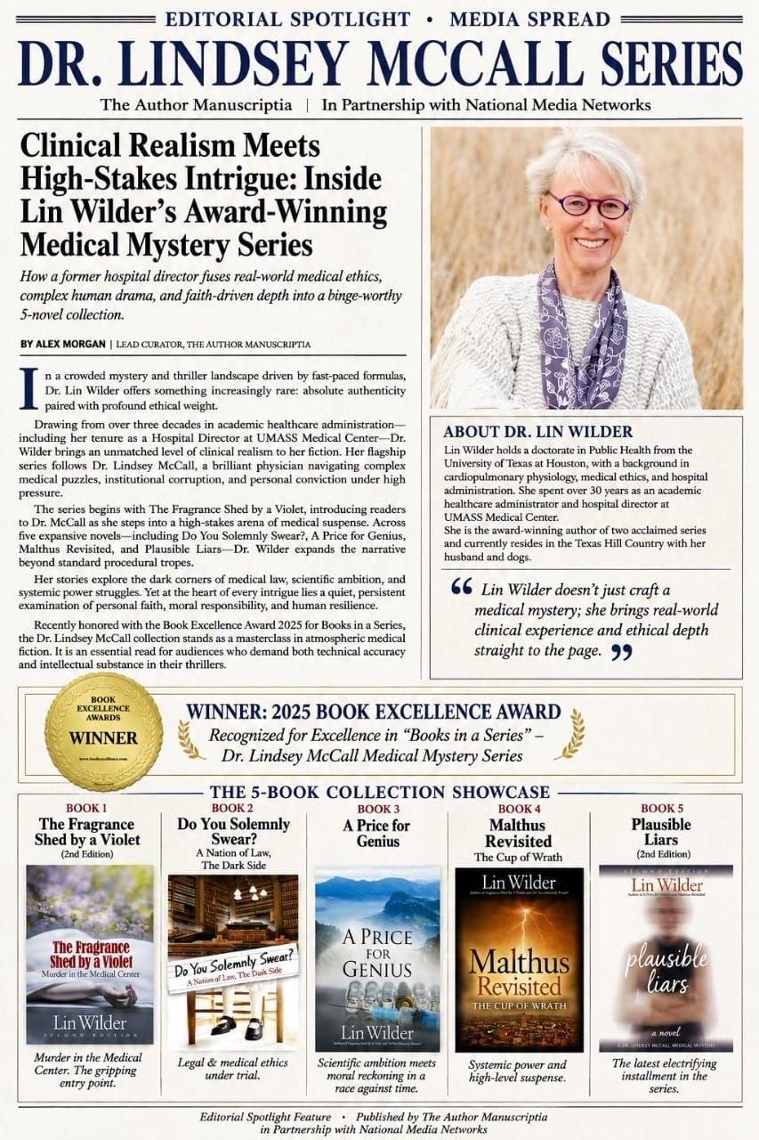 Editorial spotlight for Dr. Lindsey McCall medical mystery series by Lin Wilder