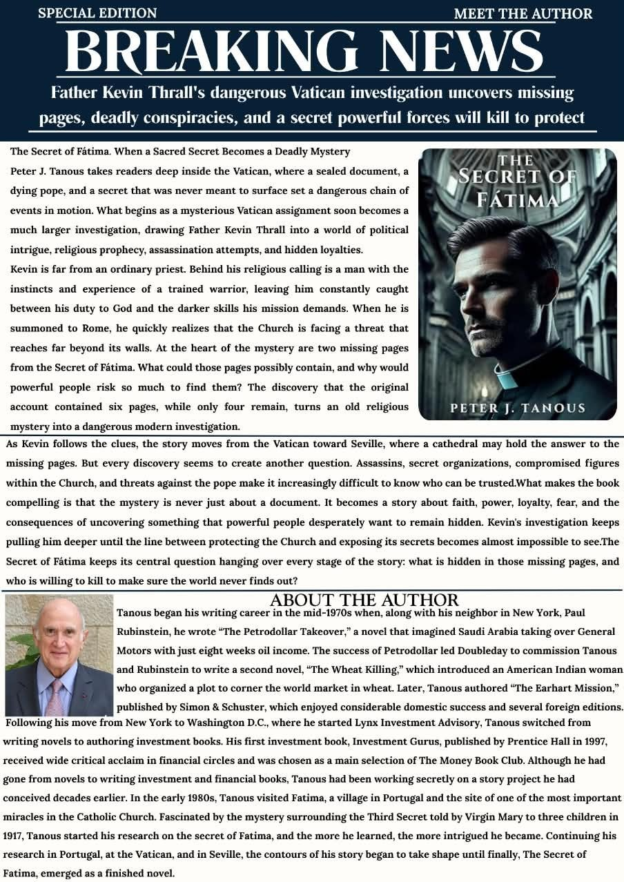 Breaking News editorial for The Secret of Fátima by Peter J. Tanous